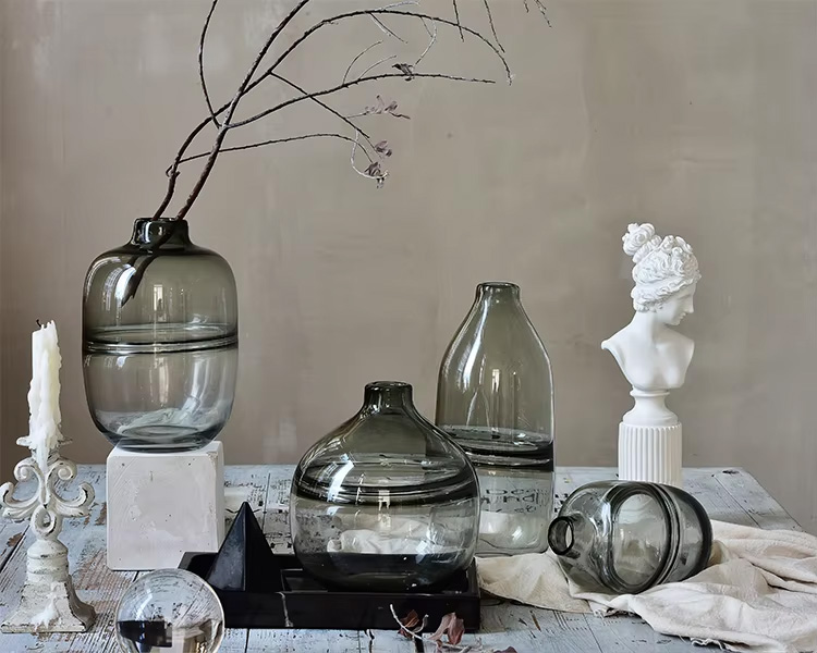 vase de verre d'exposition de décoration