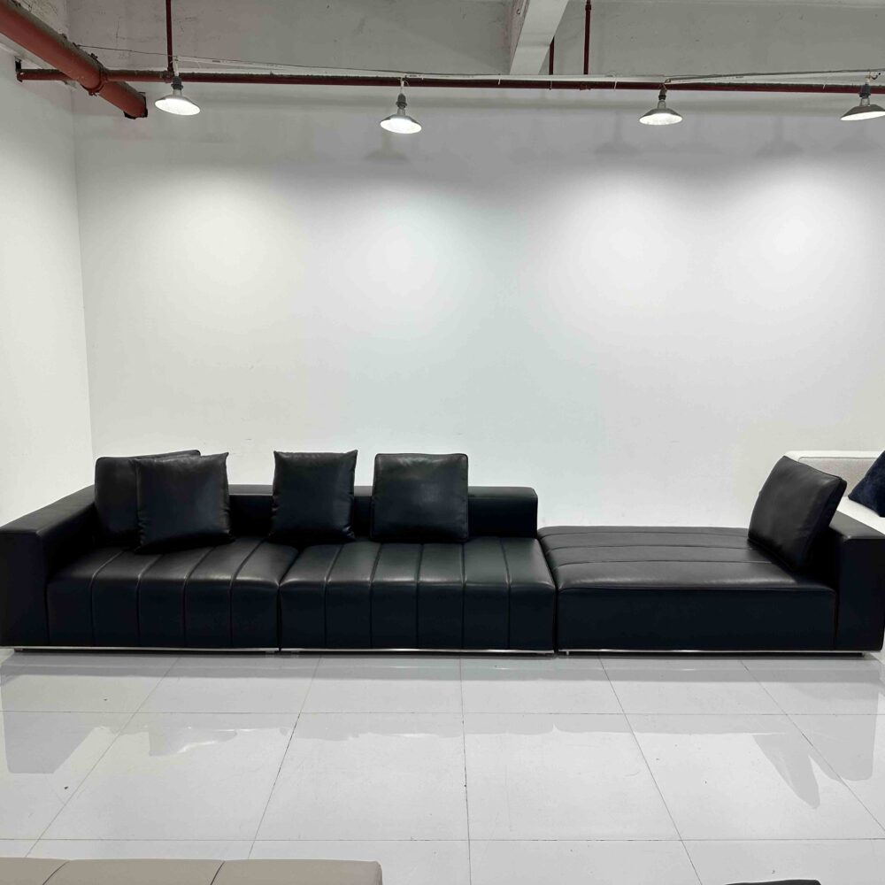 Premium Italian leather sofa in sophisticated, modern design with luxurious comfort.