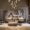 Aurum Italian luxury sectional sofa with metal frame for Dubai villas