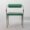 Front view of postmodern Italian PU leather armchair featuring sleek stainless steel structure.