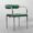 Italian PU leather dining and lounge chair with polished stainless steel tubular frame.