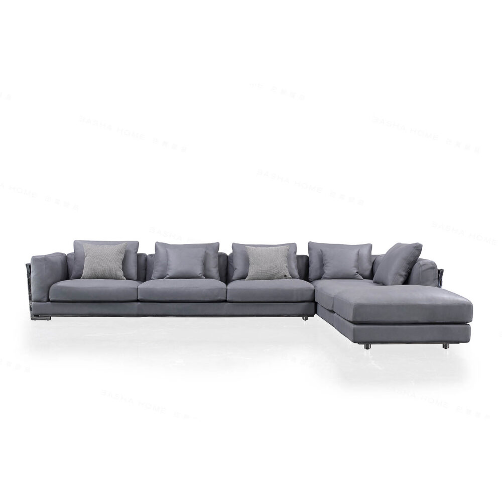 Minimalist Italian design Nubuck leather sofa for luxury living rooms