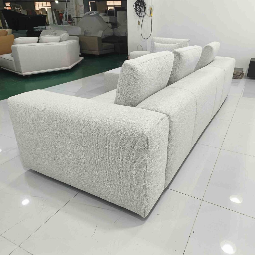 Minimalist geometric sectional sofa back