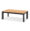 Weather-resistant patio dining table with aluminum legs and teak finish