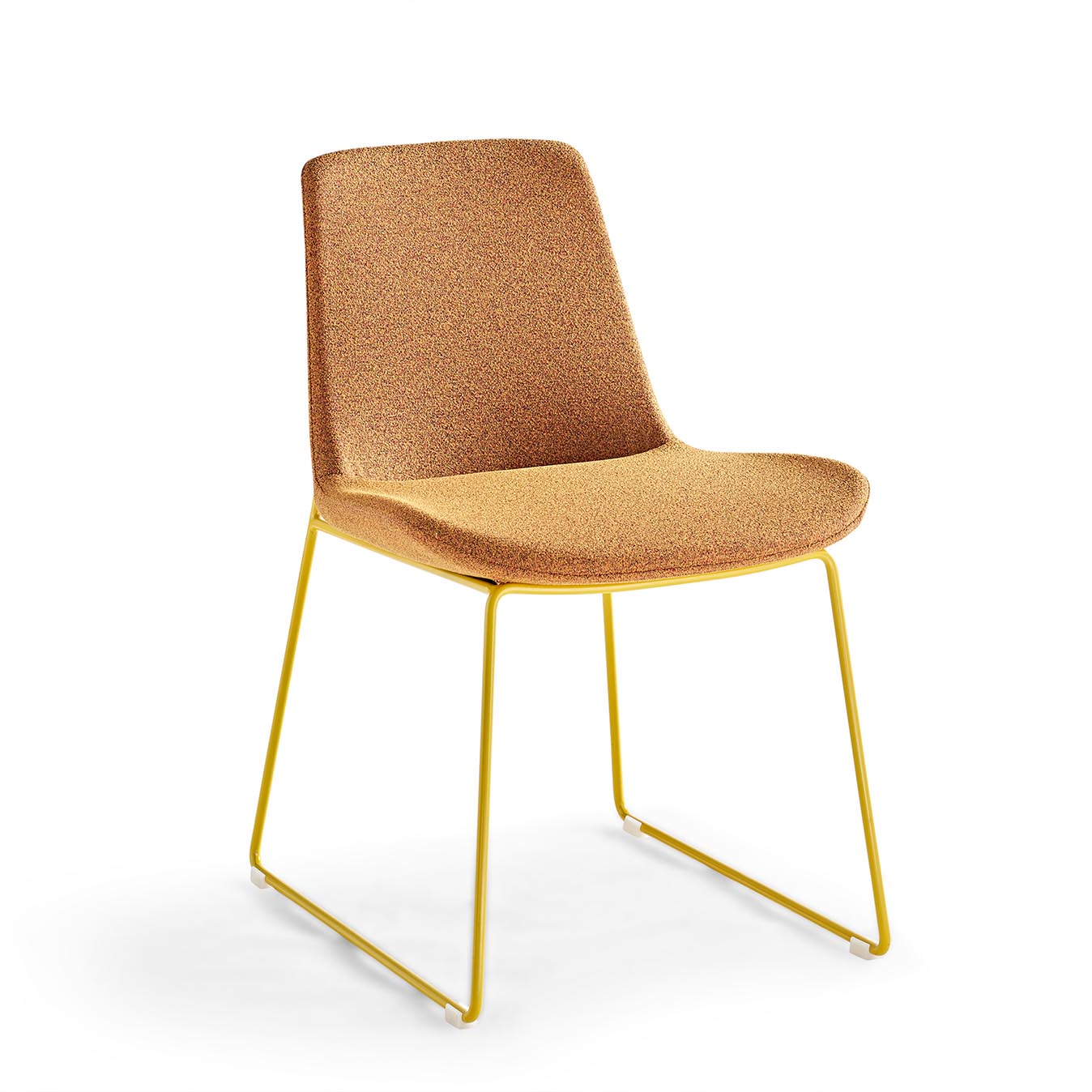 Utiliser le contrat chaise latéral rembourrée - Chaise de salle à manger en tissu orange moderne avec des jambes métalliques pour les hôtels, Restaurants, et des bureaux