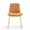 Designer Dining Chair with Warm Tones and Metal Sled Legs