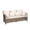 Garden furniture sofa with weather-resistant rattan and white cushions