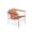 Modern Italian leather lounge chair with stainless steel frame