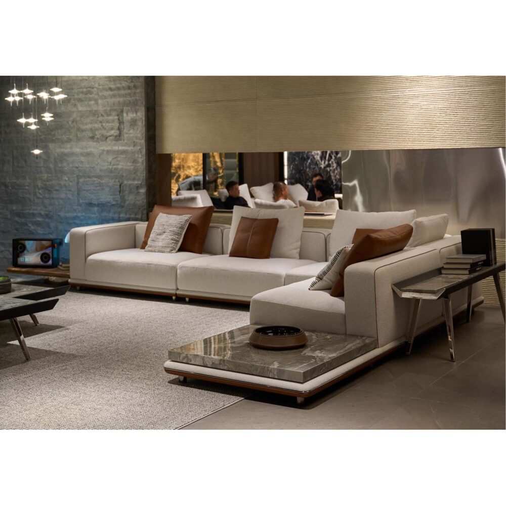 Modern Italian sectional sofa ideal for luxury villas and hotel lobbies.