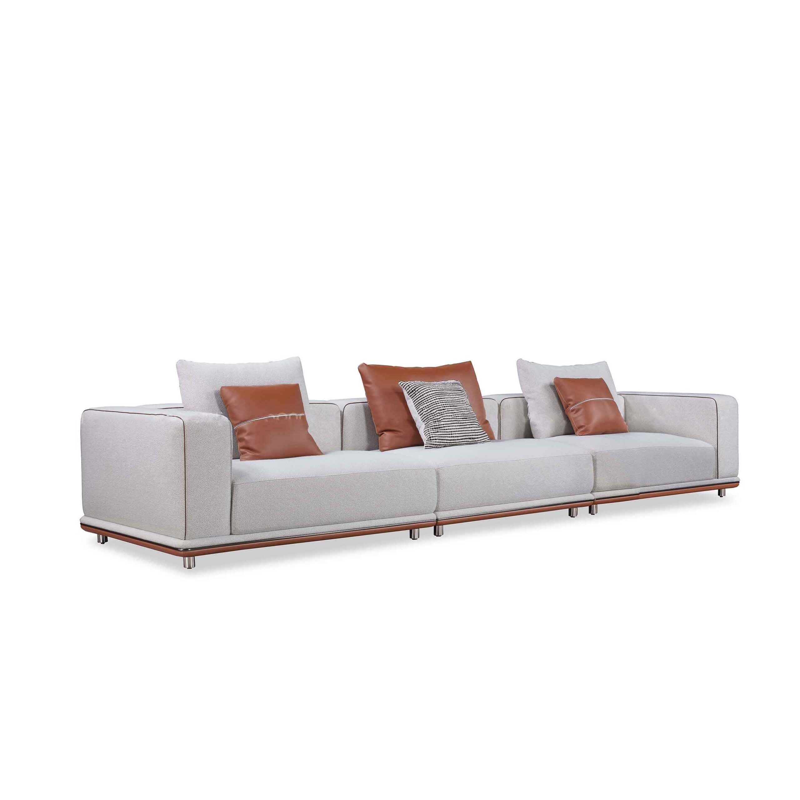 minimaliste moderne, canapé modulaire, cadre en acier inoxydable, luxe, salon, décoration intérieure