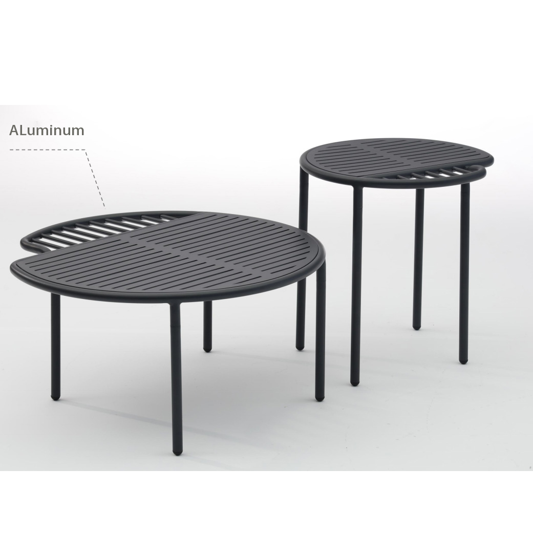 Aluminum Frame Round Coffee Table with two sizes